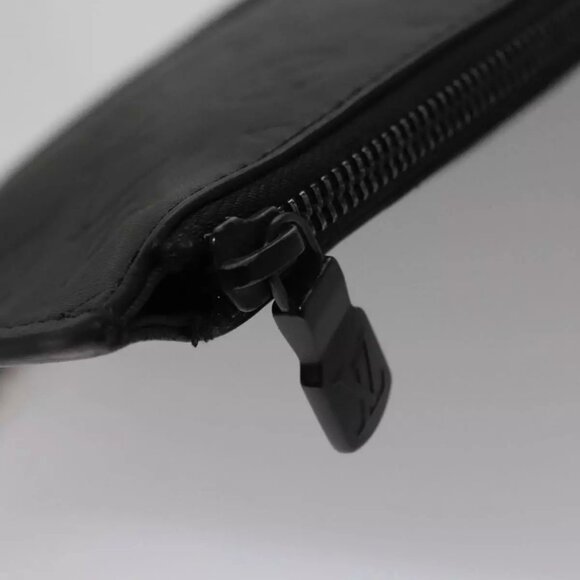 LOUIS VUITTON Monogram Shadow Pouch Leather Black LV Auth - Picture 11 of 15